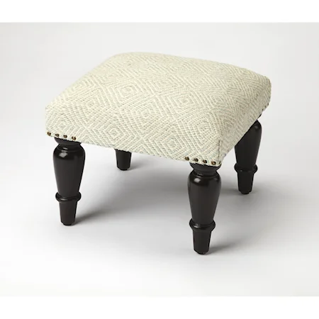 Samina Ivory Upholstered Stool